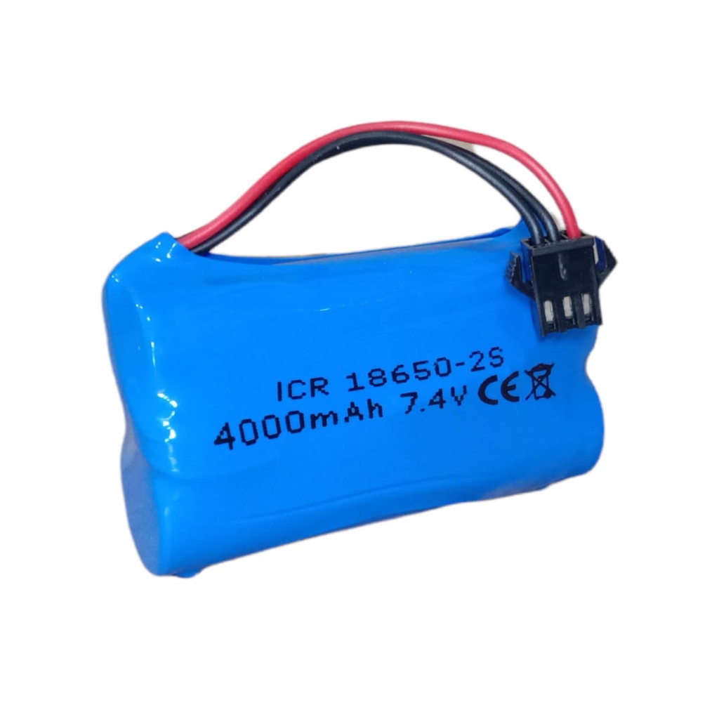 Baterai RC/ Baterai Speaker Bluetooth &amp; Elektronik Lainnya 2x 18650-2S 4000mAh 7.4V Protektor BMS 4.5A Soket Hitam 3 Pin