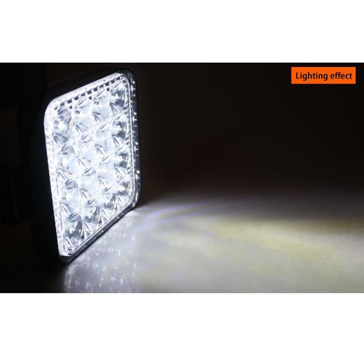 Lampu Sorot 16-LED 48W 12V / 24V untuk Foglamp / Depan Mobil / ATV / Off-Road