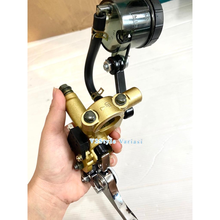 HANDLE MASTER REM KANAN SAMURAI RCS TABUNG BIG SMOKE COPY NISSlN PNP HANDLE PANJANG GOLD CHROME CNC