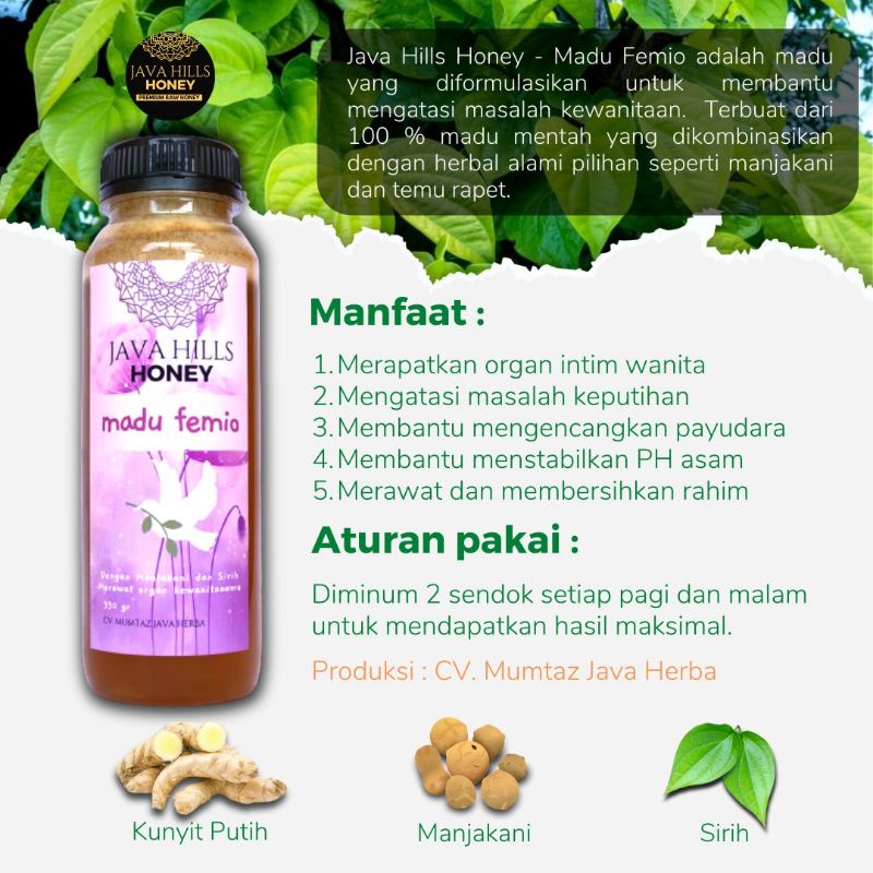 

Madu Femio khusus wanita dari Java Hills Honey 330gr