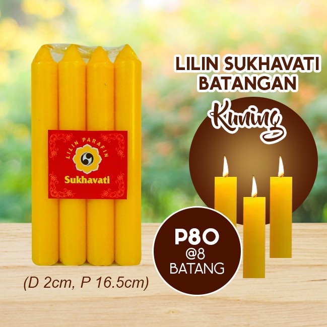 Lilin Batang Sembahyang Sukhavati P80 Kuning