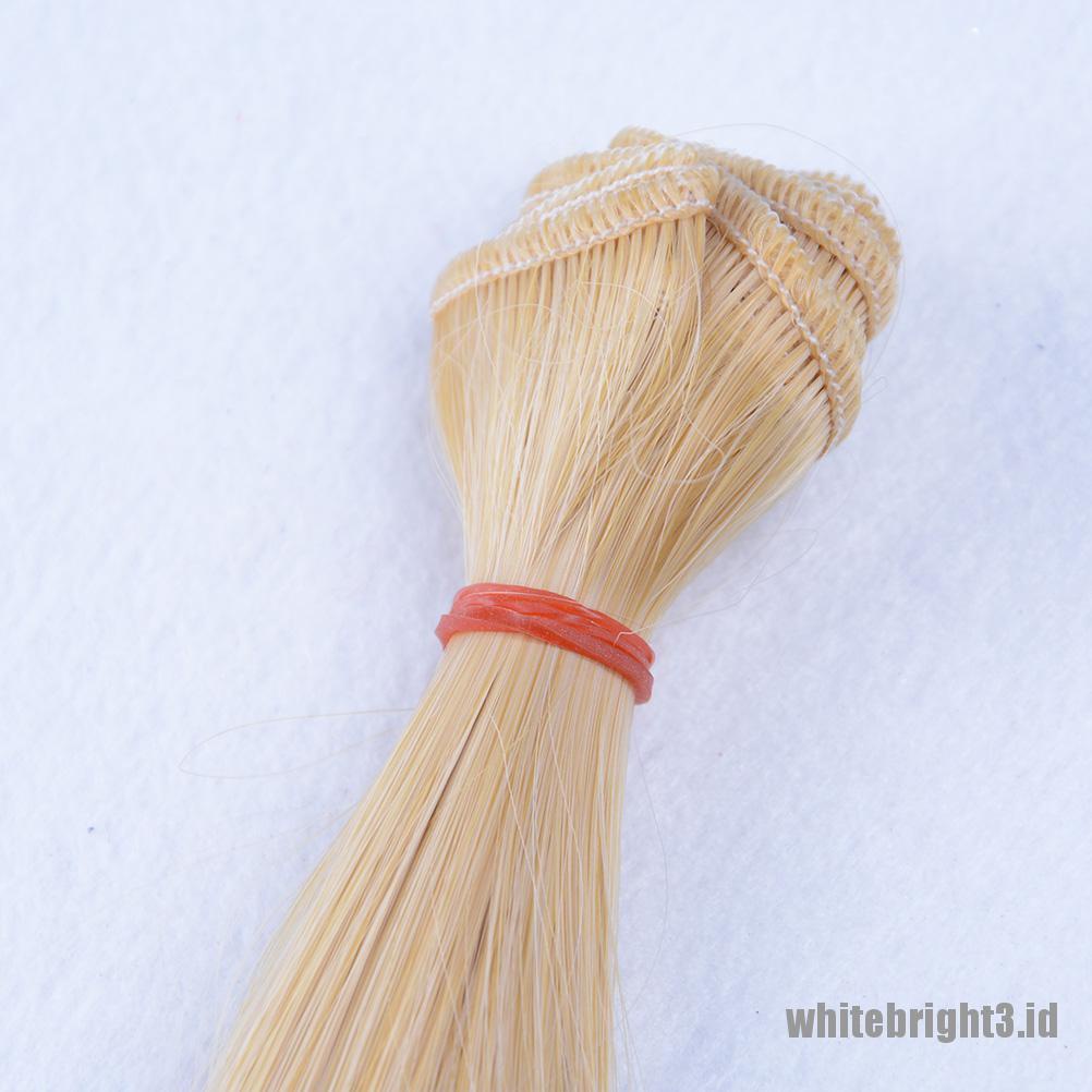 (white3) Wig / Rambut Palsu Lurus Tahan Panas Ukuran 25cm X 100cm Untuk Boneka BJD 1 / 3 1 / 4 1 / 6