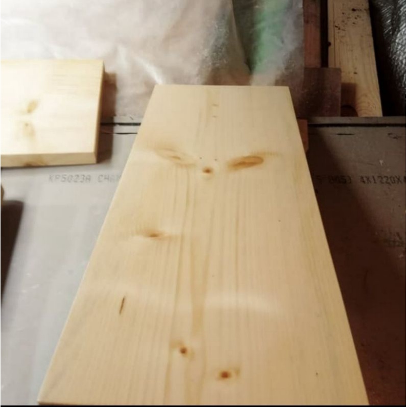 Papan kayu jati Belanda 120x40x2cm di amplas