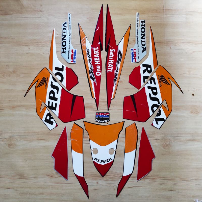 Striping Honda Blade Repsol 2012 stiker listbbody motor honda blade repsol 2012 terbaik