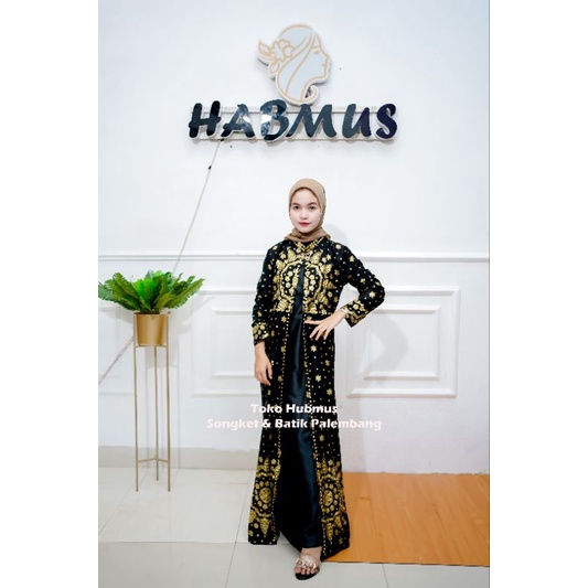 couple batik kondagan gamis songket palembang