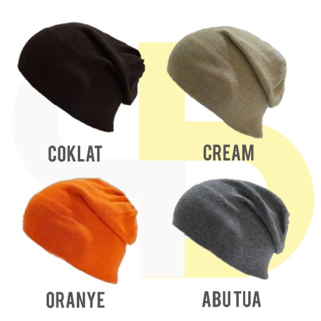 Kupluk Beanie Polos Bahan Spandek Pria dan Wanita