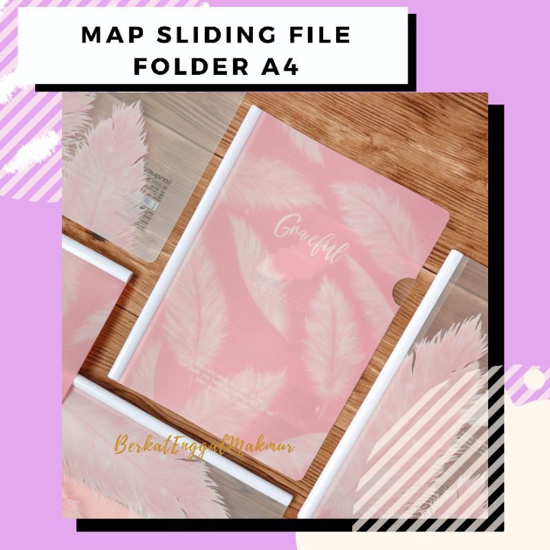 

Graceful Feather Sliding Map File Folder A4