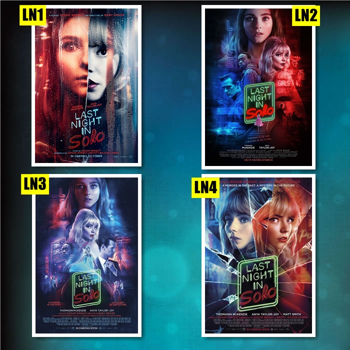 Poster film Last Night in Soho - - hiasan dinding ukuran A3 bioskop dinding aesthetic jumbo movie