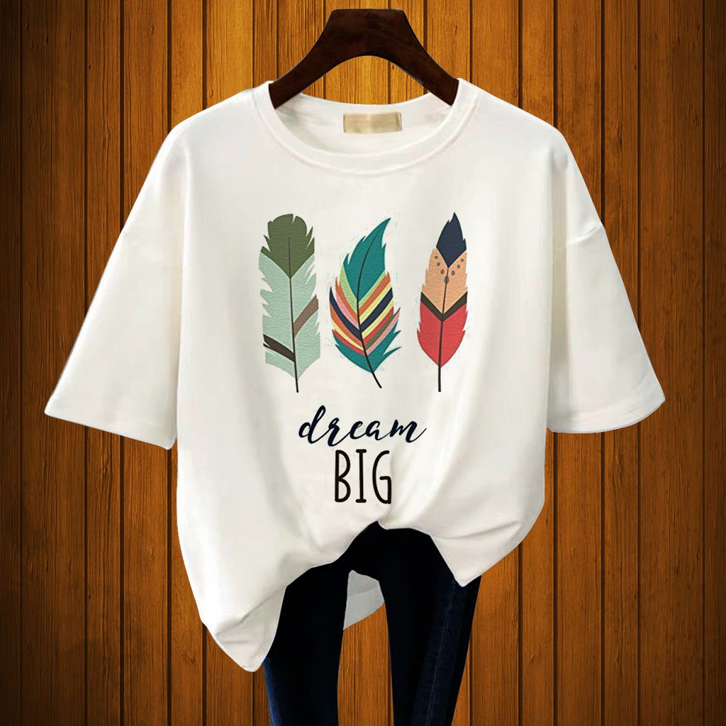 CALVIERO SHOP - BAJU KAOS WANITA DEWASA PRINT DREAM BIG CASUAL