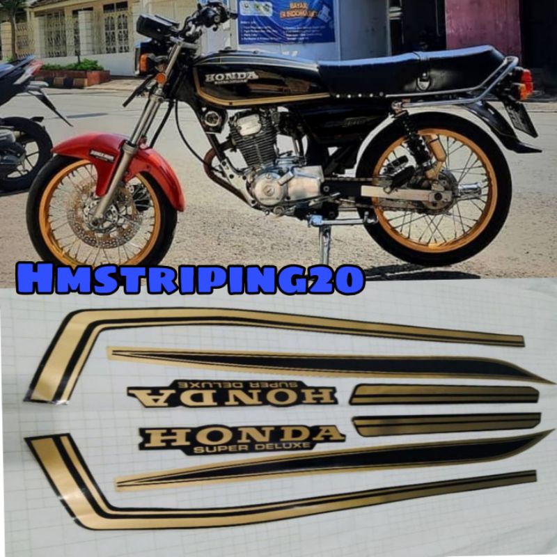 STIKER STRIPING LIS BODY HONDA GL 100 | GL K-5 | GL 100 GOLD | GL 125 HITAM GOLD TAHUN 1982-1983