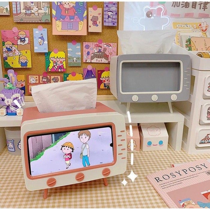 Phone Holder Tissue Box holder hp set tempat tisu