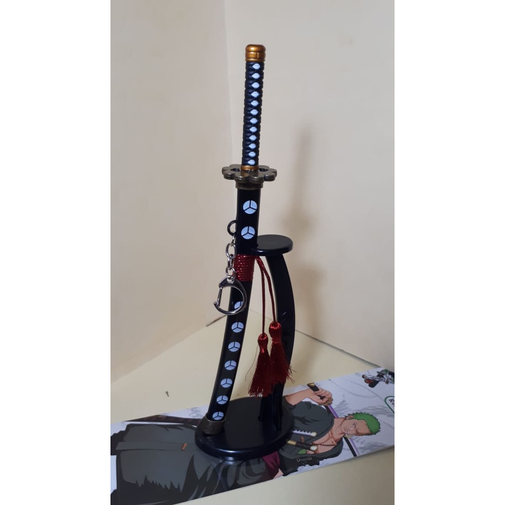 Replika gantungan kunci pedang anime one piece Zoro Shusui
