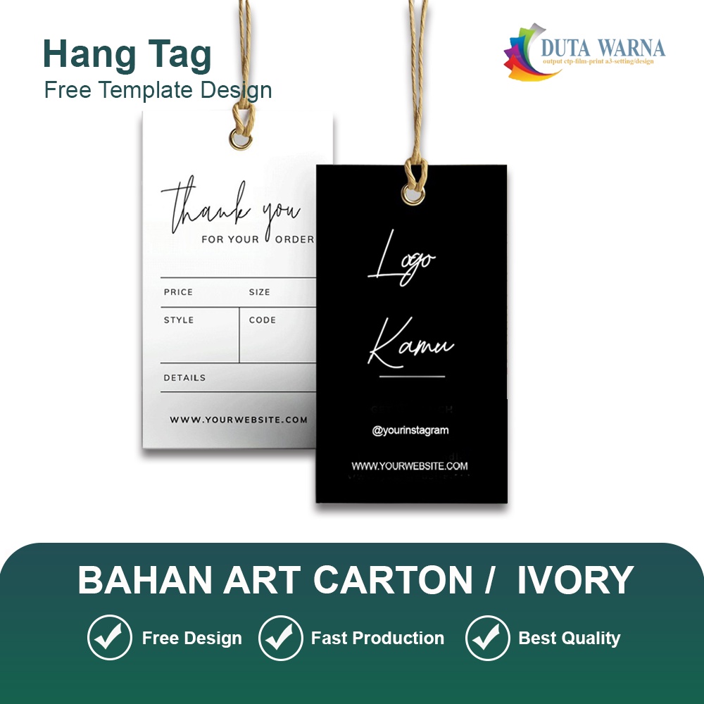 

HANG TAG BAJU (FREE TEMPLATE DESIGN) - LABEL BAJU - HANG TAG CUSTOM