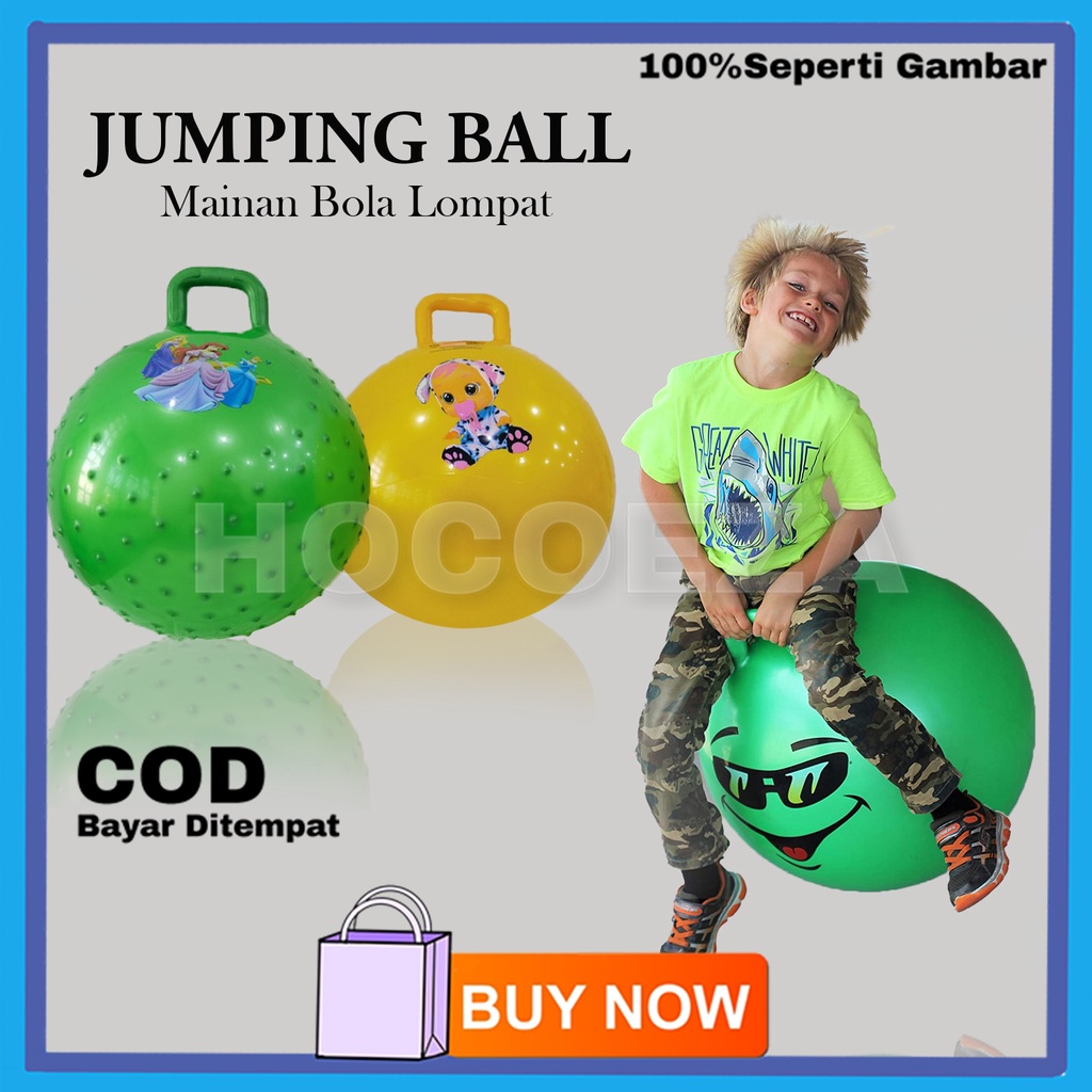 MAINAN BOLA LOMPAT JUMPING BALL HOP BALL BAHAN KARET TEBAL DAN ELASTIS WARNA WARNI MAINAN ANAK VA258