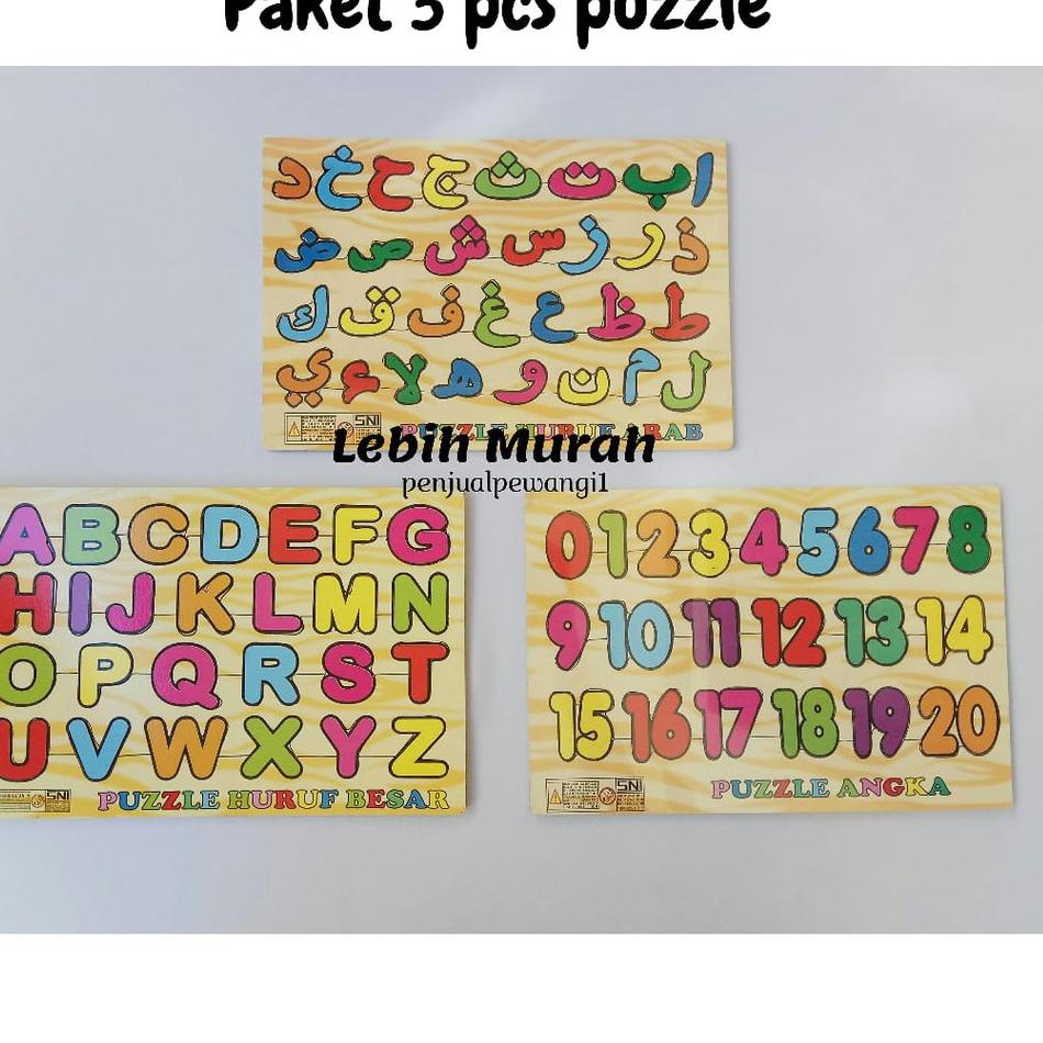 ♛ Puzzle Kayu Hampers Mainan Edukasi Anak Abjad Alphabet Huruf Angka Hijaiyah Mainan Anak Pazel Puze