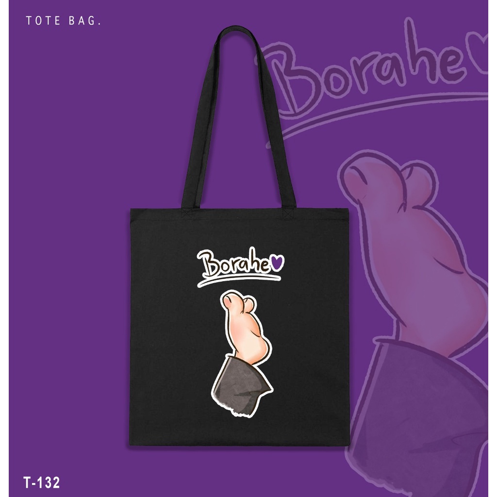 TOTE BAG WANITA / BORAHE / K-POP / TAS LES / TAS  KULIAH / TAS SANTAI / GAMBAR TAHAN LAMA / KOREAN