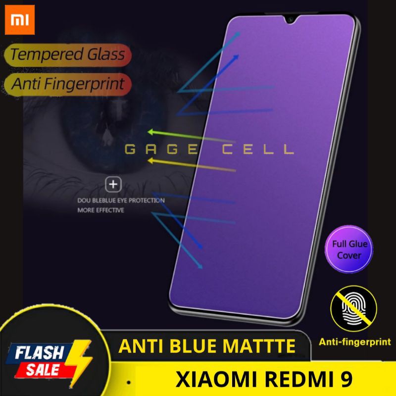 TEMPERED GLASS ANTI GORES BLUE LIGHT MATTE RADIASI XIAOMI REDMI 9 REDMI9 FULL LAYAR SCREEN PROTECTOR