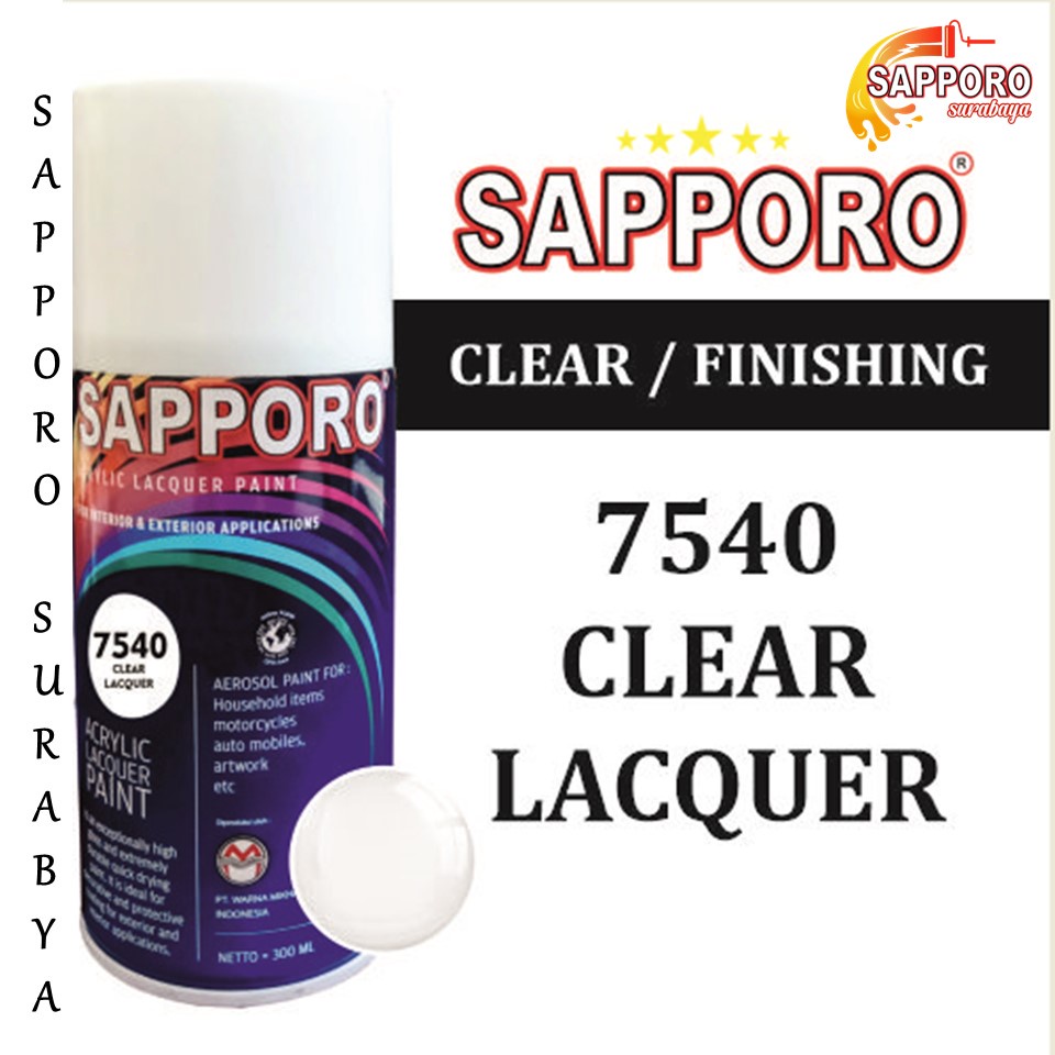Sapporo Paint Clear Lacquer 7540 / Bening / cat semprot / pylox / pylox