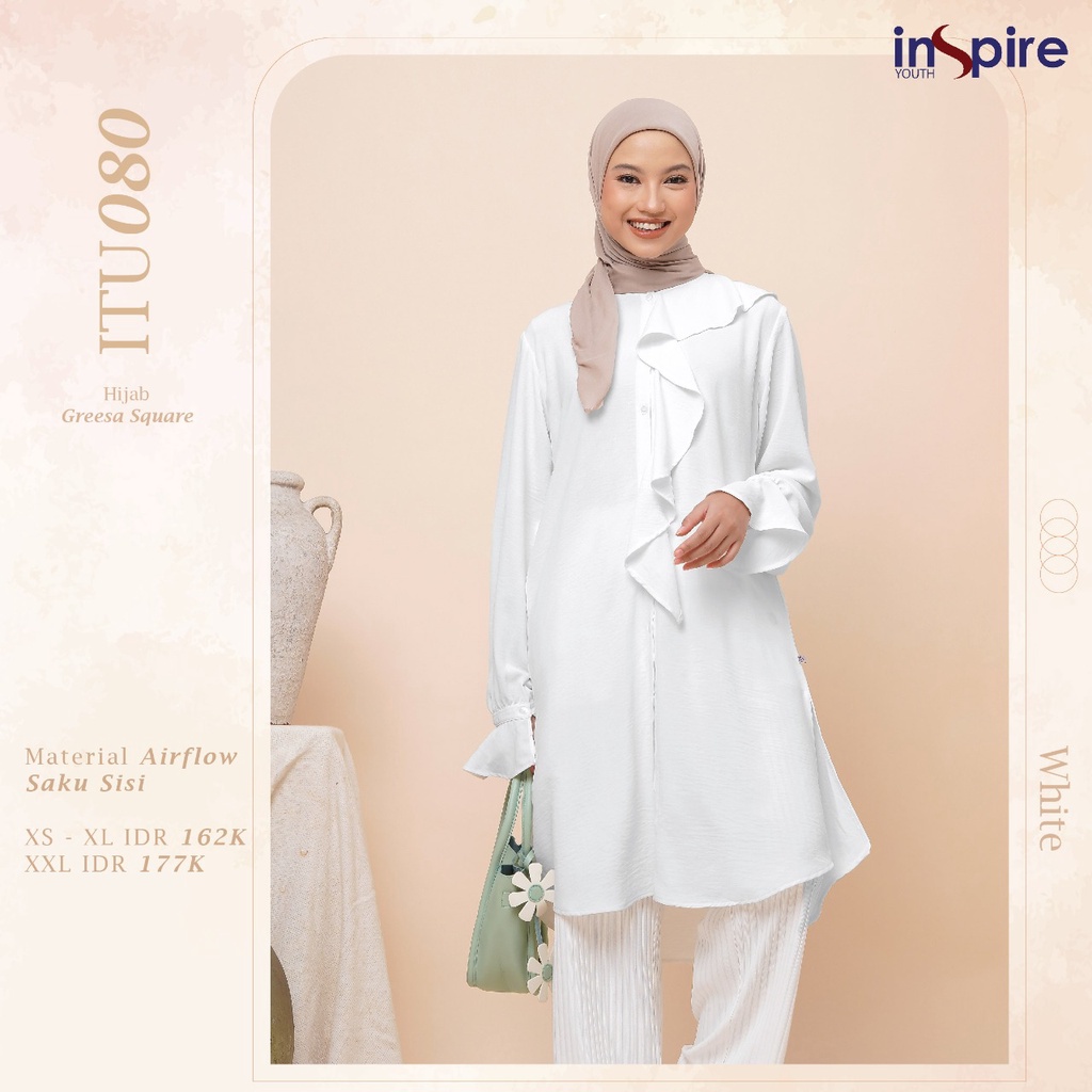 Inspire Tunik ITU 080 Bahan Airflow Atasan Wanita Polos kekinian Modern