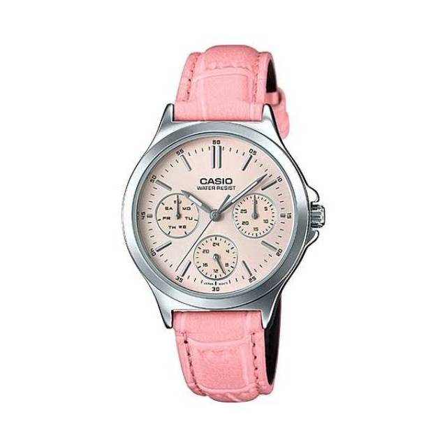 Jam Tangan Casio Wanita Type LTP-V300L-4A Original / Casio Tali Kulit Pink