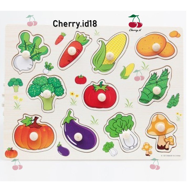 Cherry COD Mainan Puzzle Knop Anak / Mainan Puzzle Anak / Mainan Edukasi Anak / Education Toys PB23