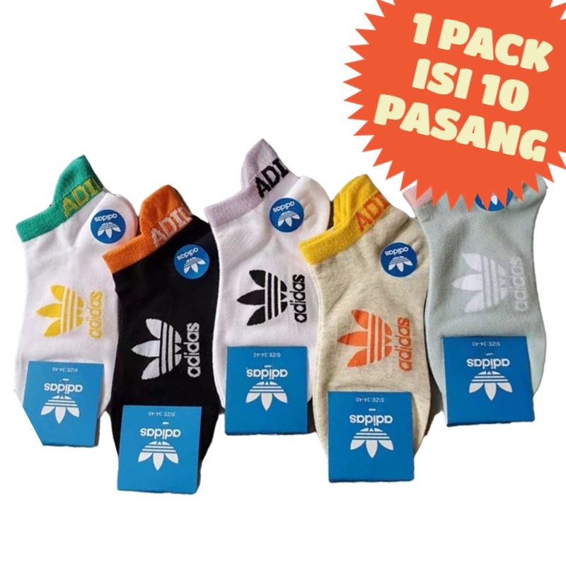 JAKARTAWHOLESALE [COD] 08747 Kaos Kaki Adid4s Wanita Import - Kaos Kaki Pendek Olahraga Sport