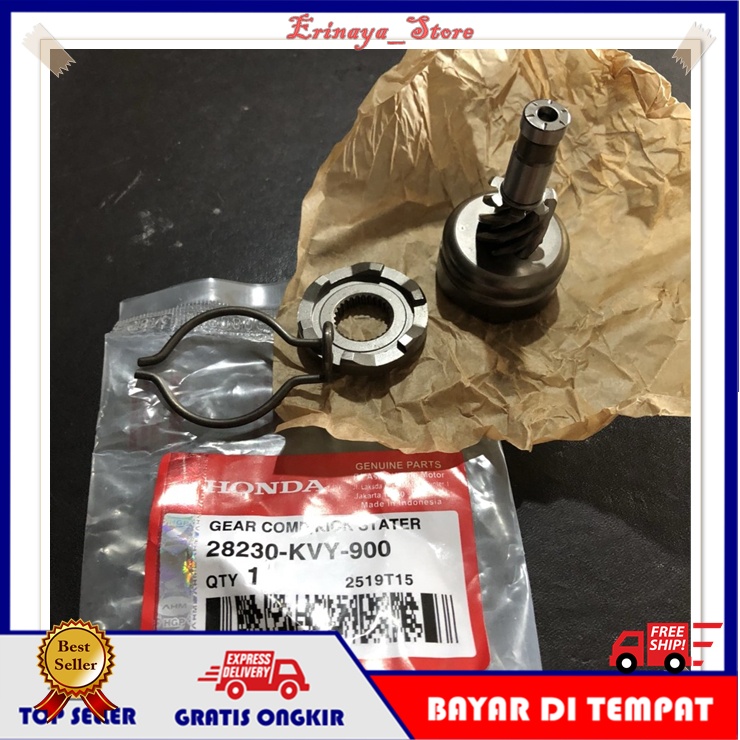 ORIGINAL AHM Pinion Gigi Selah Kick Starter Motor Honda Beat Vario Spacy Scoopy Karbu KVY KVB Old La