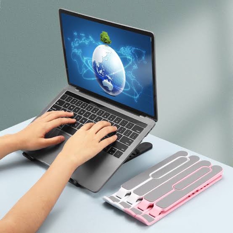 Stand Dudukan Laptop Adjustable Stable Stabil Kuat Kokoh