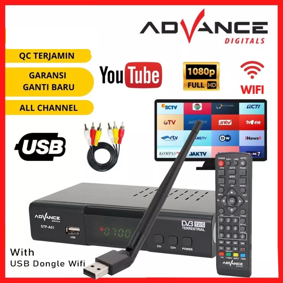 Stb Advance STP-A01 Set Top Box TV Digital Receiver -STB free dongle