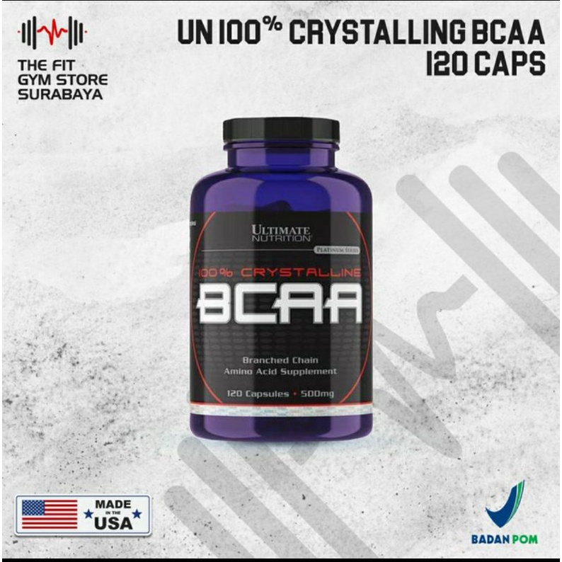 ULTIMATE NUTRITION BCAA 120 KAPSUL SUPLEMEN FITNESS GYM CYRISTALLING BCAAS CAPSUL AMINO ACID PROTEIN