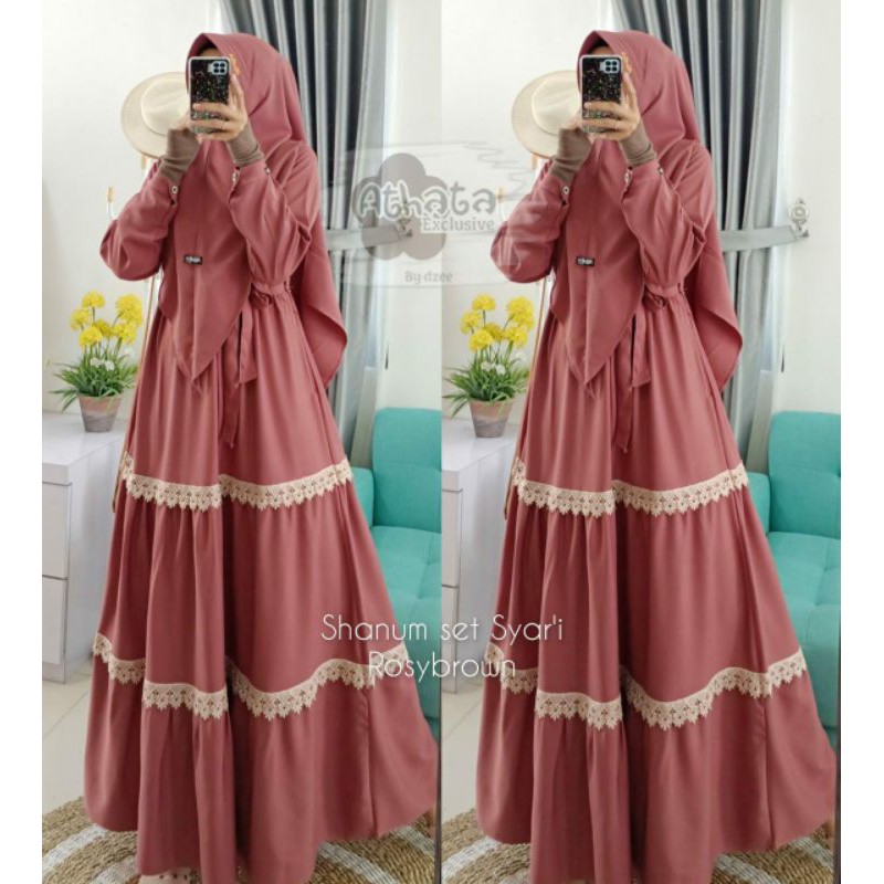 RF SHANUM SET SYAR'I BY ATHATA // LIMITED EDITION GAMIS SET RENDA KELILING