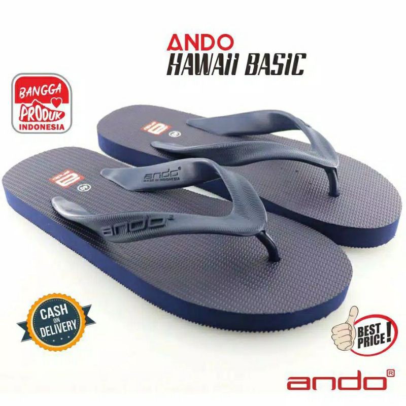 Ando Hawaii Sandal Jepit Pria 10 Warna Sendal Ando Original