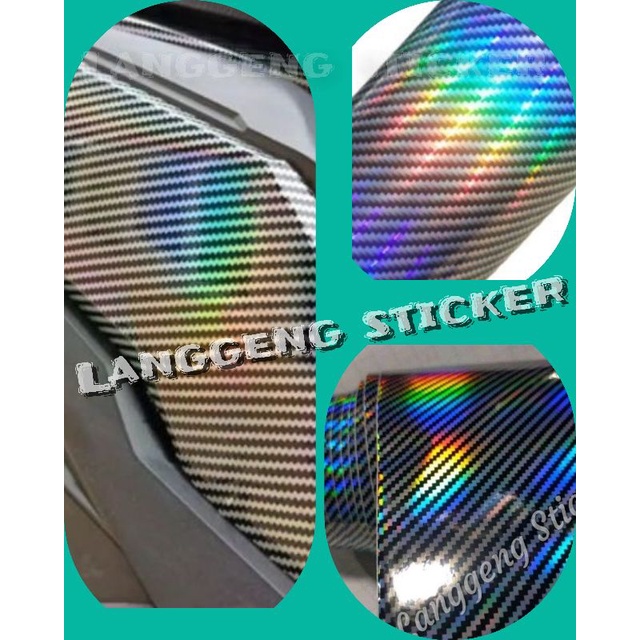 Skotlet Carbon kevlar pelangi/skotlet carbon/stiker karbon pelangi/stiker skotlet motor pelangi