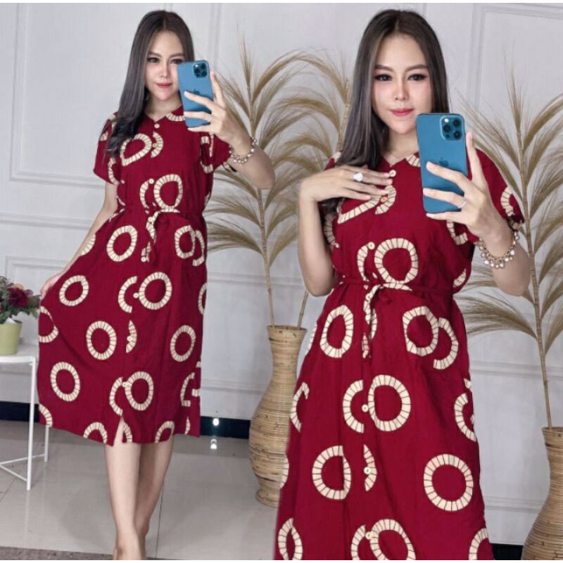 Daster Andin Motif Cincin Busui FREE ONGKIR Nyaman Motif Cincin reseller dropship kancing depan