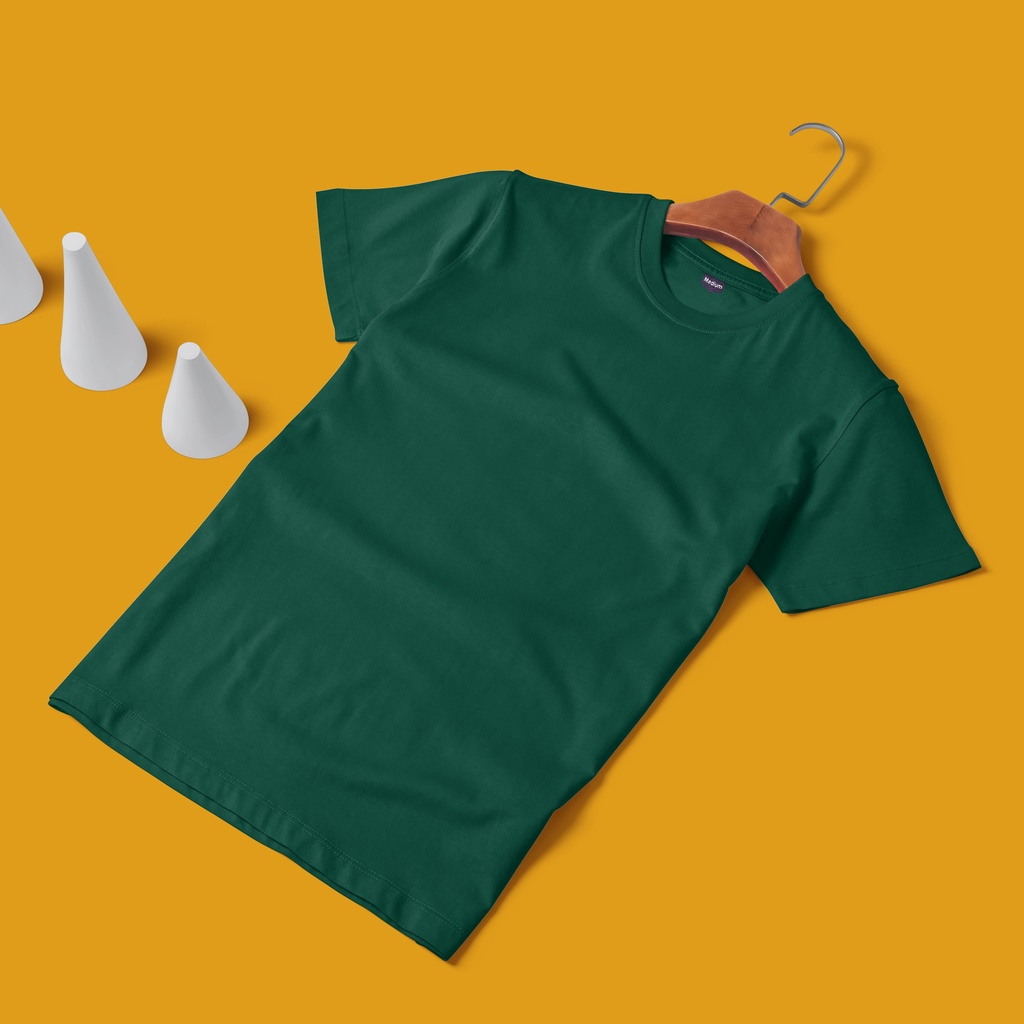 COTTONBDG KAOS POLOS PRIA COTTON COMBED 24S TANGAN PENDEK WARNA HIJAU BOTOL GREEN FOREST UKURAN S-XL ORGINAL