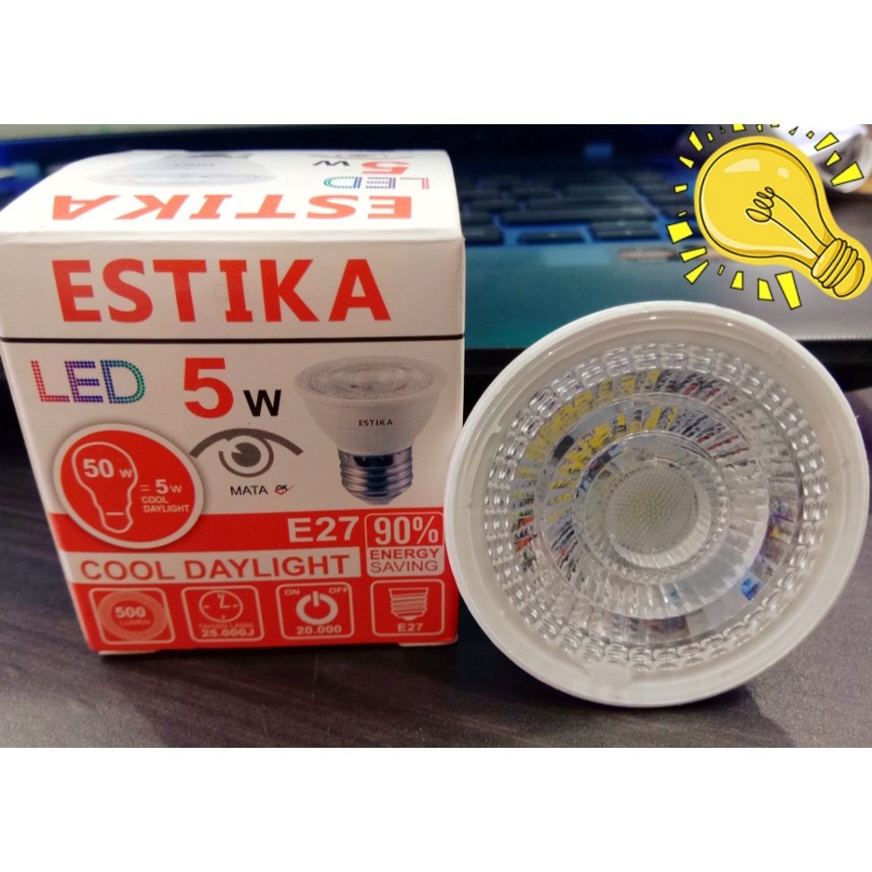 LAMPU SPOTLIGHT ESTIKA 5W E27 PUTIH - KUNING