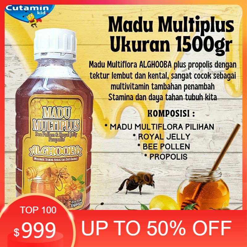 

MADU HUTAN MULTIFLORA PROPOLIS ALGHOOBA 1500GR/ 1.5KG