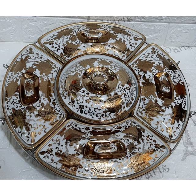 Prasmanan Putar Capodimonte Gold free paking kayu