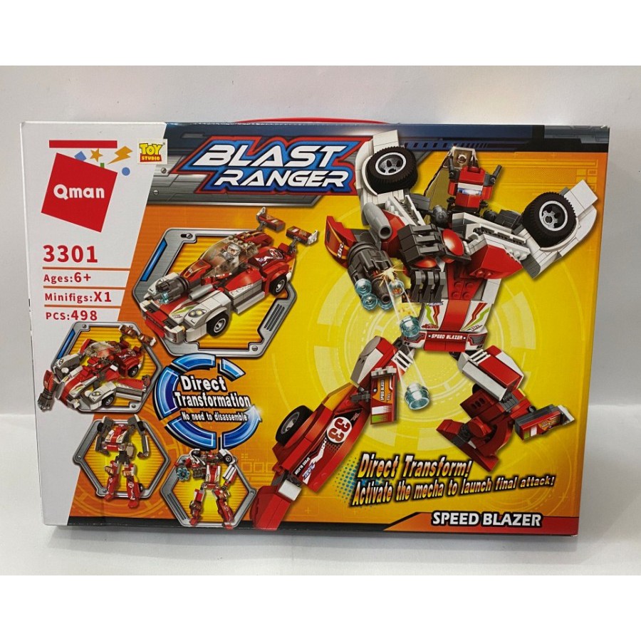 Bricks Lego Block Qman Blast Ranger Deformation Speed Blazer 2in1 3301