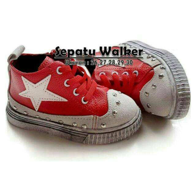 Sepatu Anak Cowok Kekinian Premium Charcoal Red Star Shoes