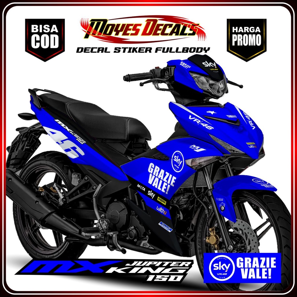 Decal Stiker New MX KING 150 Grazie Vale Variasi Biru 46