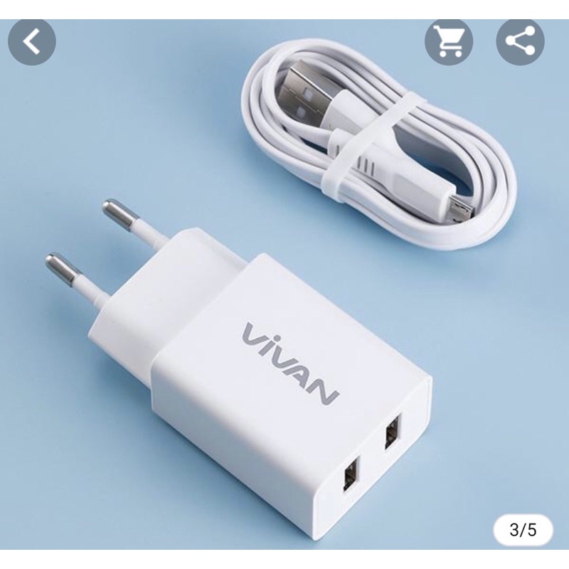 Charger 2 USB Fastcharging 2.4 Amper Support Iphone Samsung Xiaomi Oppo dan Vivo