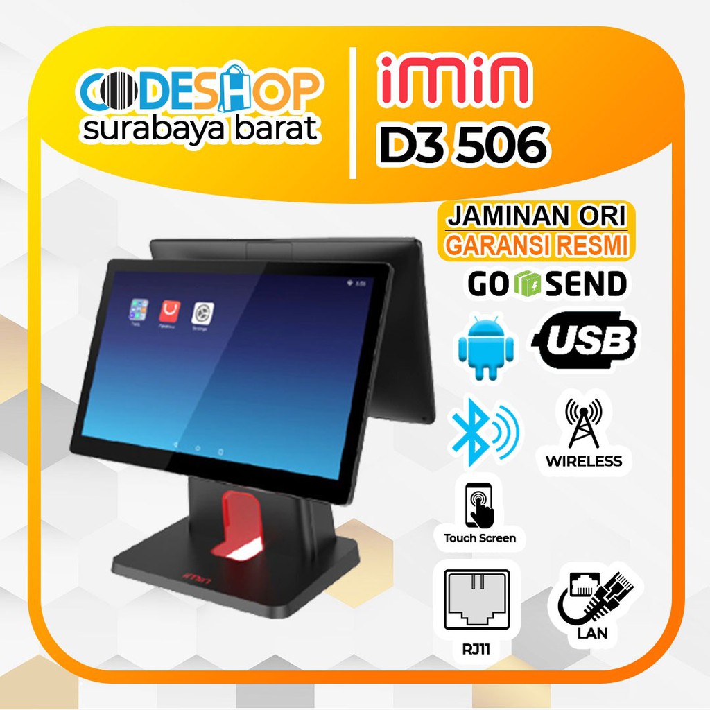 MESIN KASIR ANDROID IMIN D3 506 / D3-506 DUAL LAYAR 15,6&quot; TOUCHSCREN (2GB/16GB)