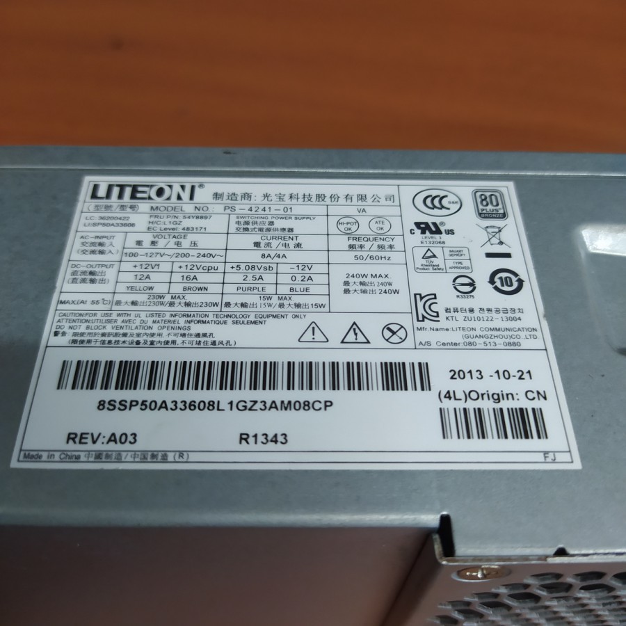 Power Supply Lite on ps-4281-02 14pin untuk PC LENOVO ThinkCentre M92