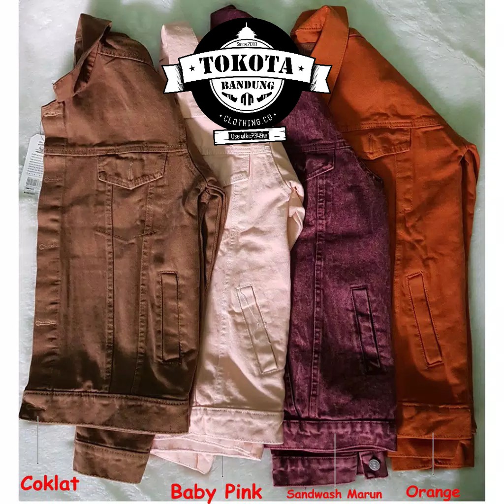 Jaket Jeans Levis Cewek Wanita Oversize Pink muda ping coklat premium orange sandwash merah bluesnow