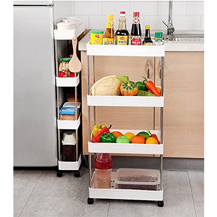 NARA TROLLEY 4 LAYER RAK SERBAGUNA PORTABLE MURAH / RAK DORONG / RAK DAPUR / RAK BUMBU NARA 4 LAYER