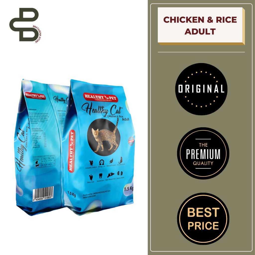 HEALTHY PET CHICKEN &amp; RICE DRY CAT FOOD 1,5 KG FRESHPACK