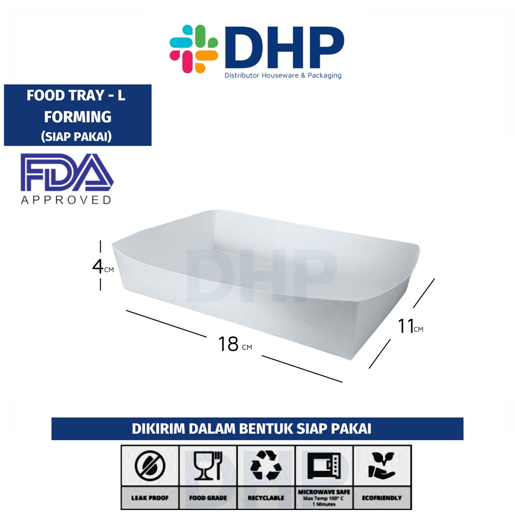 Paper Tray Nampan Kertas Food Tray Food Grade Forming Putih Murah