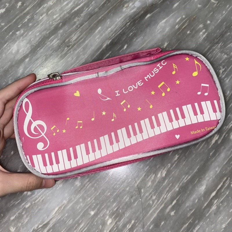 

tempat pensil pink musik pencil case