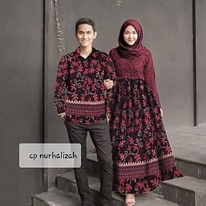 BATIK COUPLE COMBI BROKAT BAJU PESTA KONDANGAN       Terusan